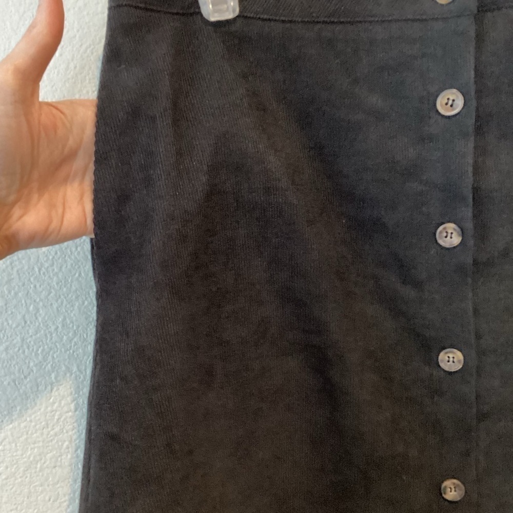 IJOAH Corduroy Button Down Skirt Size Medium M Black - Picture 6 of 9